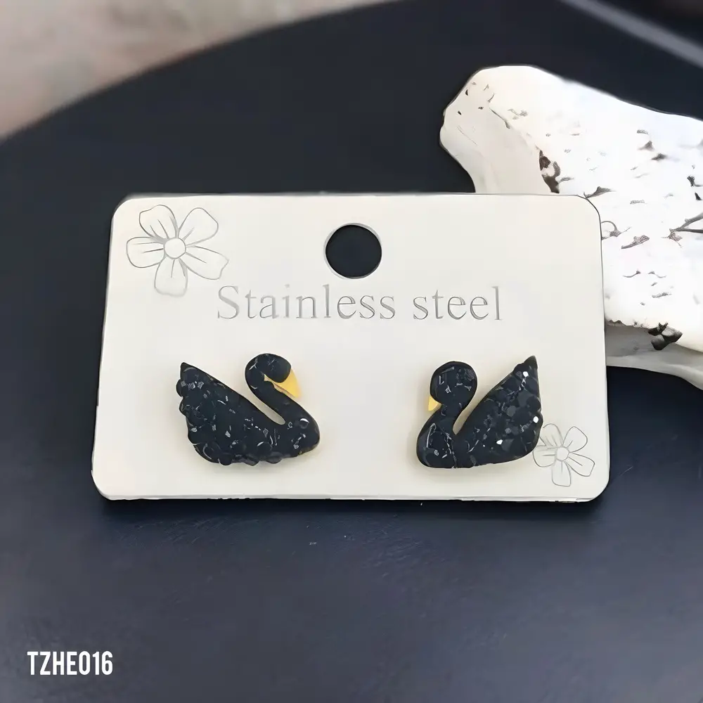 Swan Stud Earrings TZHE016