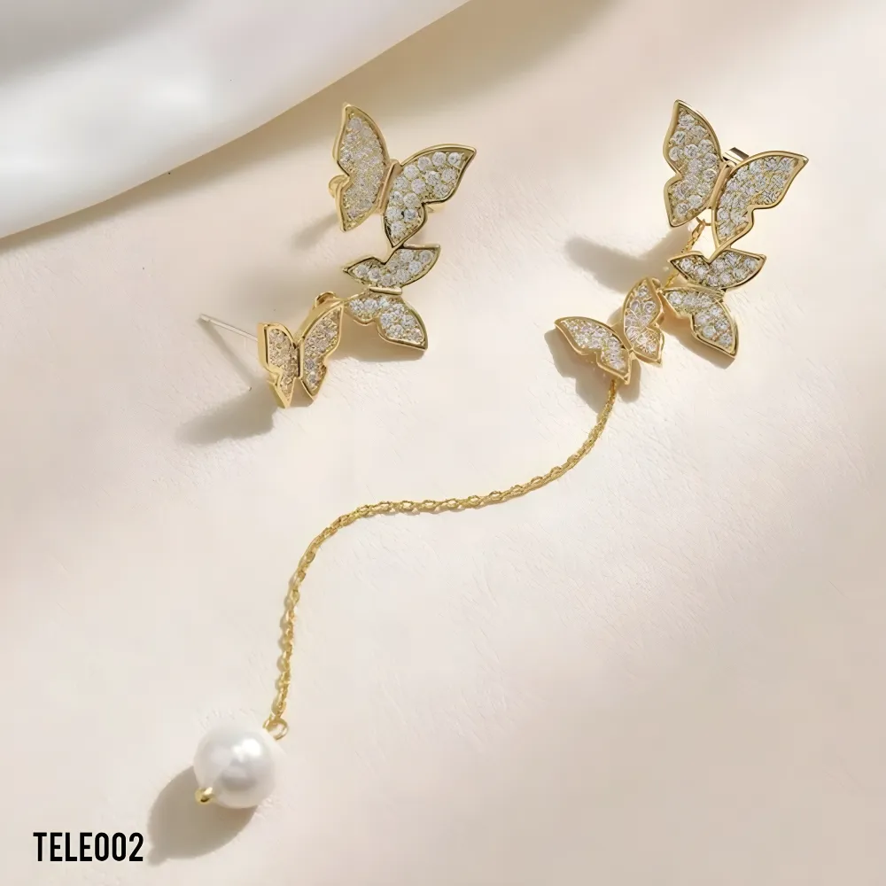 Butterfly Dangle Stud Earrings TELE002