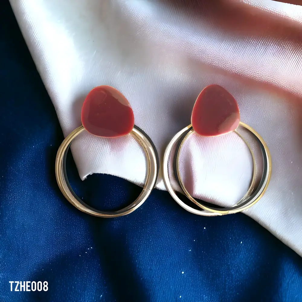 Triple Round Rings Earrings - TZHE008