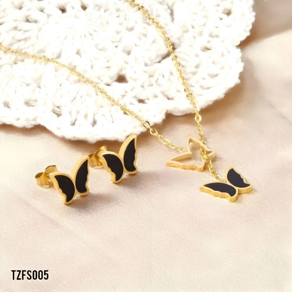 Imported Butterfly Pendant Set