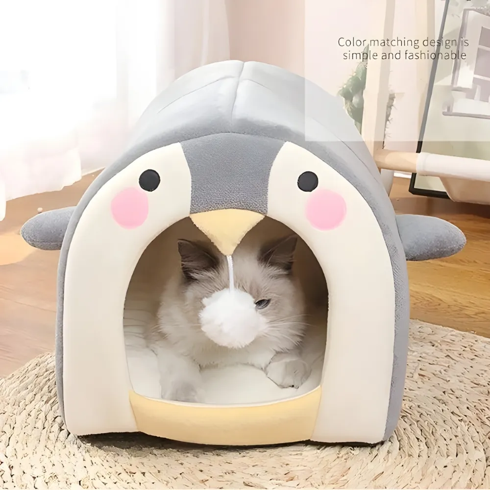 Penguin Velvet Pet House