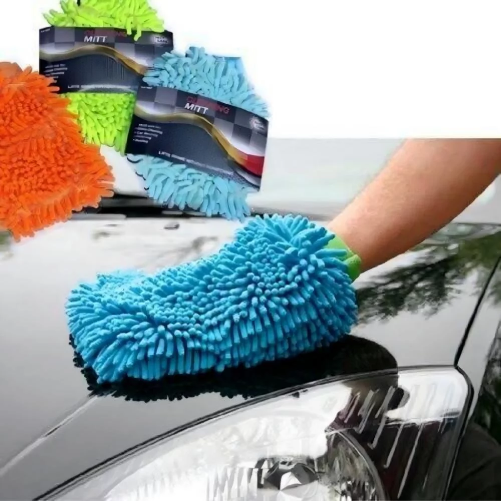 Microfiber Car Cleaning Glove For Wash And Wax